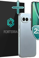 Forterra Forterra Google Pixel 10a Hoesje Siliconen Met 2x Screenprotector - Lichtblauw