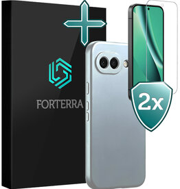 Forterra Forterra Google Pixel 10a Hoesje Siliconen Met 2x Screenprotector - Lichtblauw