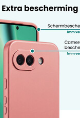 Forterra Forterra Google Pixel 10a Hoesje Siliconen Met 2x Screenprotector - Lichtroze