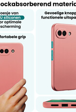 Forterra Forterra Google Pixel 10a Hoesje Siliconen Met 2x Screenprotector - Lichtroze