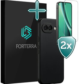 Forterra Forterra Google Pixel 10a Hoesje Siliconen Met 2x Screenprotector - Zwart