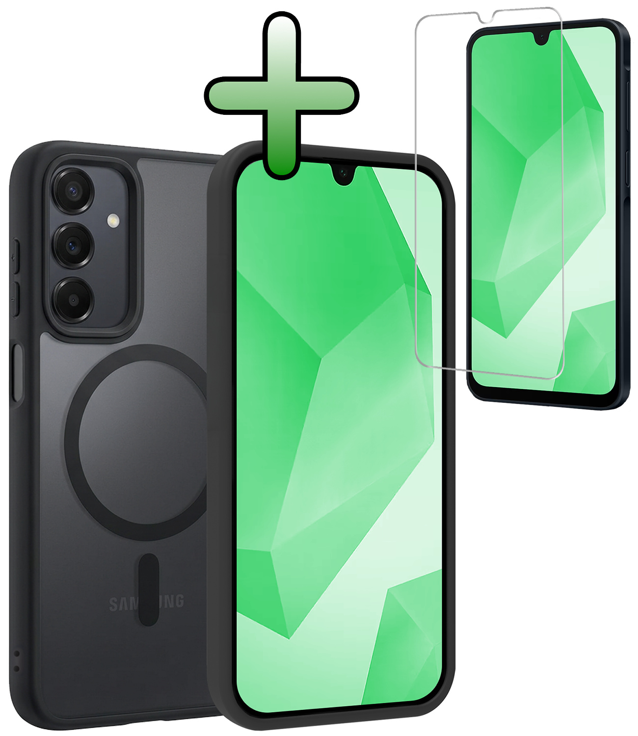 BASEY. BASEY. Samsung Galaxy A16 Magsafe Hoesje Zwart Met Screenprotector