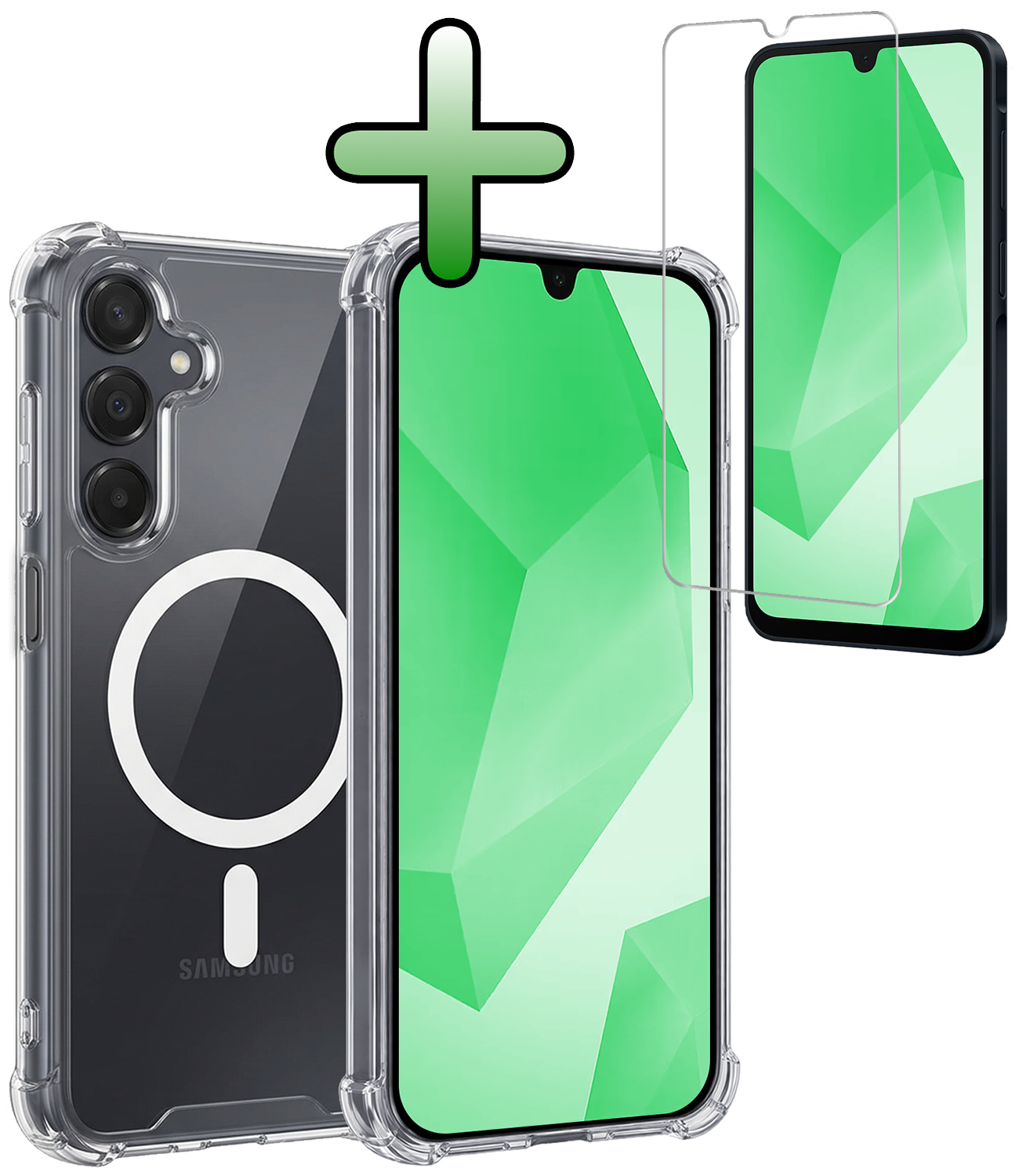 BASEY. BASEY. Samsung Galaxy A16 Magsafe Hoesje Transparant Met Screenprotector