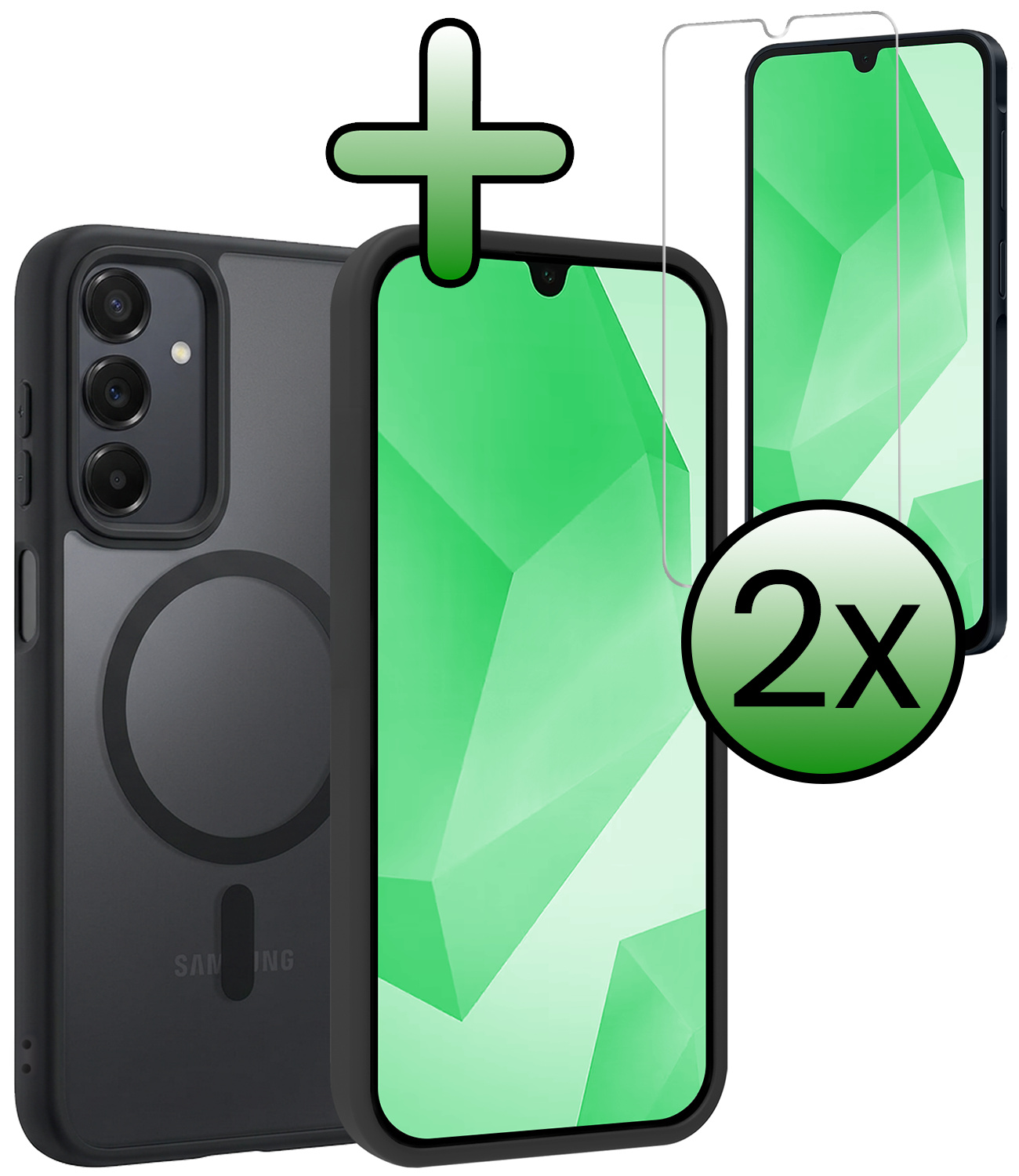 BASEY. BASEY. Samsung Galaxy A16 Magsafe Hoesje Zwart Met 2x Screenprotector