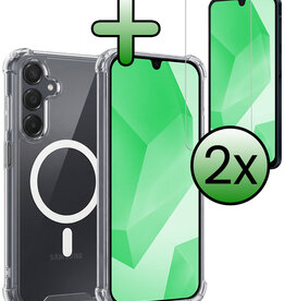 BASEY. BASEY. Samsung Galaxy A16 Magsafe Hoesje Transparant Met 2x Screenprotector