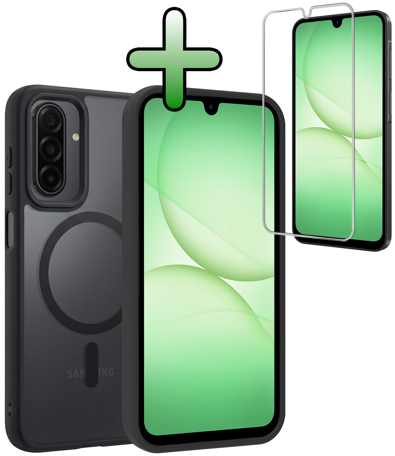 BASEY. BASEY. Samsung Galaxy A17 Magsafe Hoesje Zwart Met Screenprotector