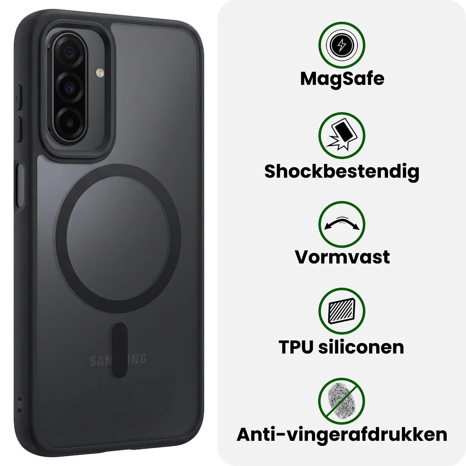 BASEY. BASEY. Samsung Galaxy A17 Magsafe Hoesje Zwart Met Screenprotector