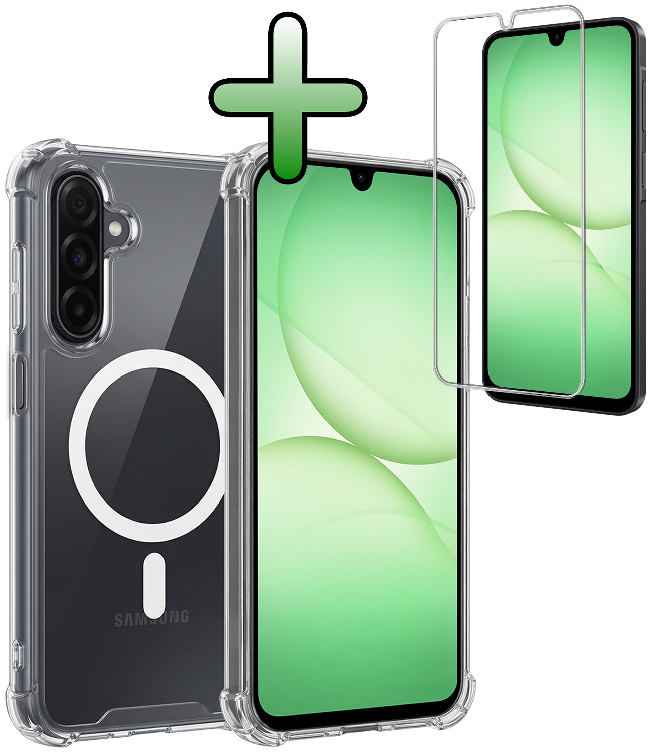 BASEY. BASEY. Samsung Galaxy A17 Magsafe Hoesje Transparant Met Screenprotector