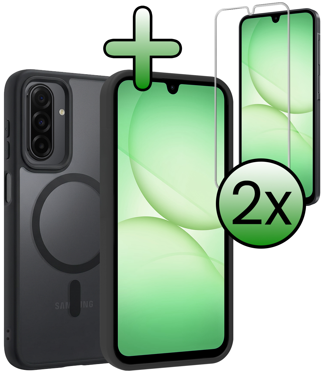 BASEY. BASEY. Samsung Galaxy A17 Magsafe Hoesje Zwart Met 2x Screenprotector