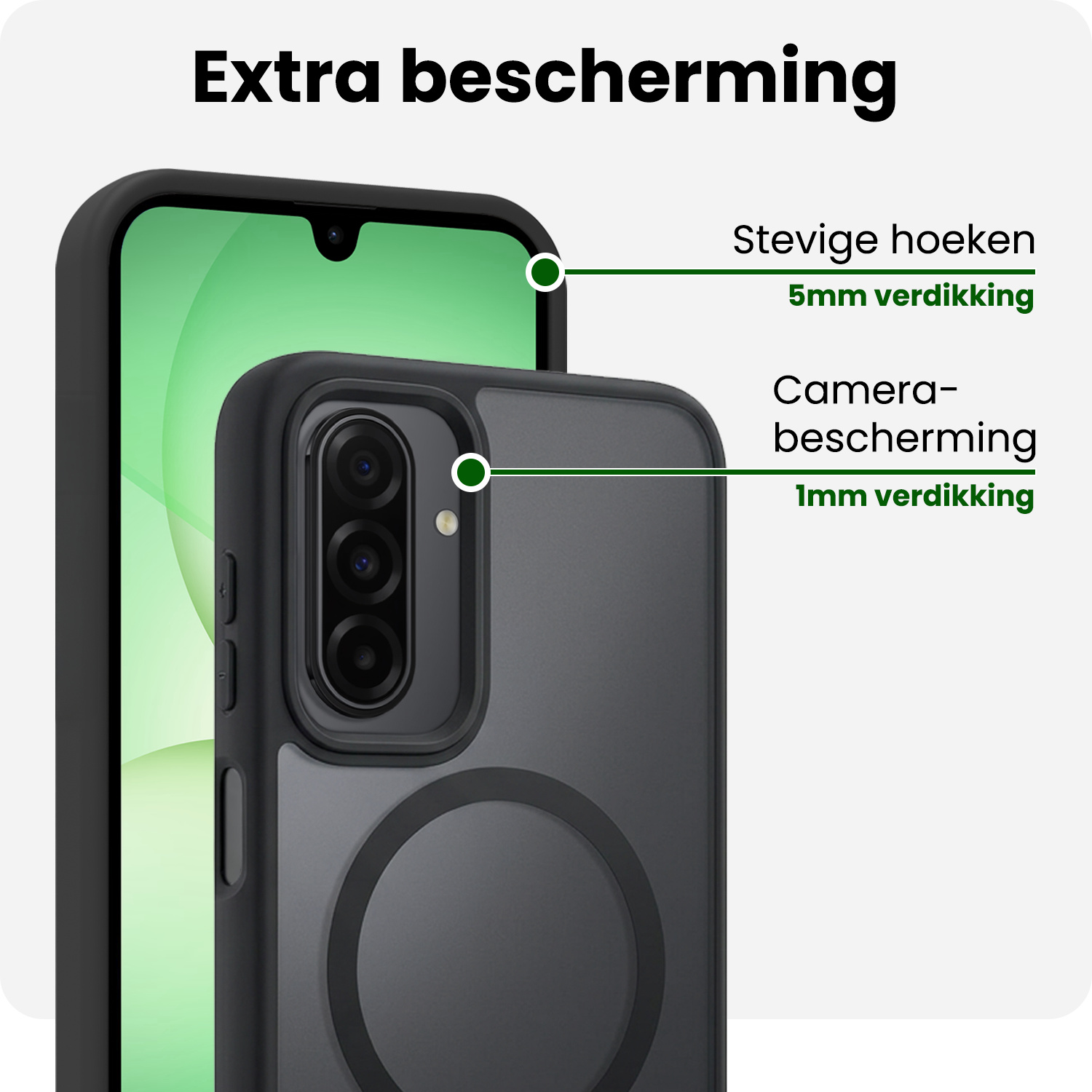 BASEY. BASEY. Samsung Galaxy A17 Magsafe Hoesje Zwart Met 2x Screenprotector