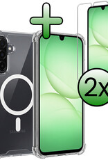 BASEY. BASEY. Samsung Galaxy A17 Magsafe Hoesje Transparant Met 2x Screenprotector