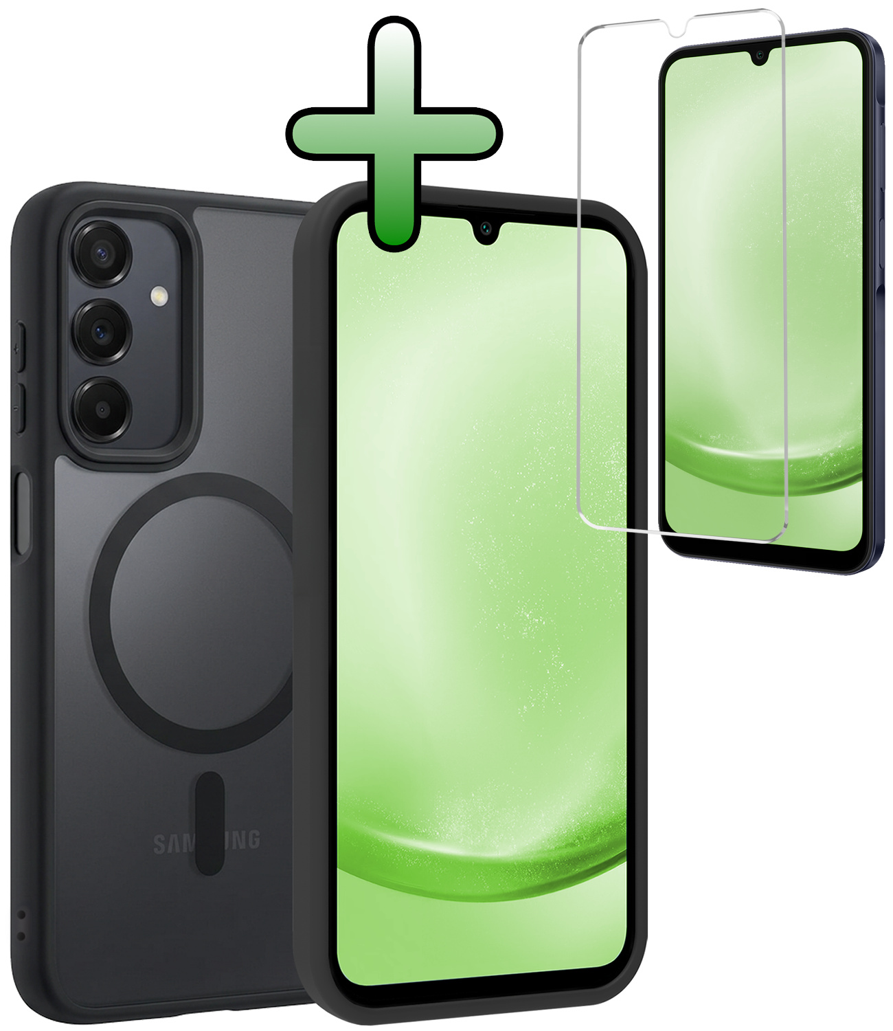 BASEY. BASEY. Samsung Galaxy A25 Magsafe Hoesje Zwart Met Screenprotector