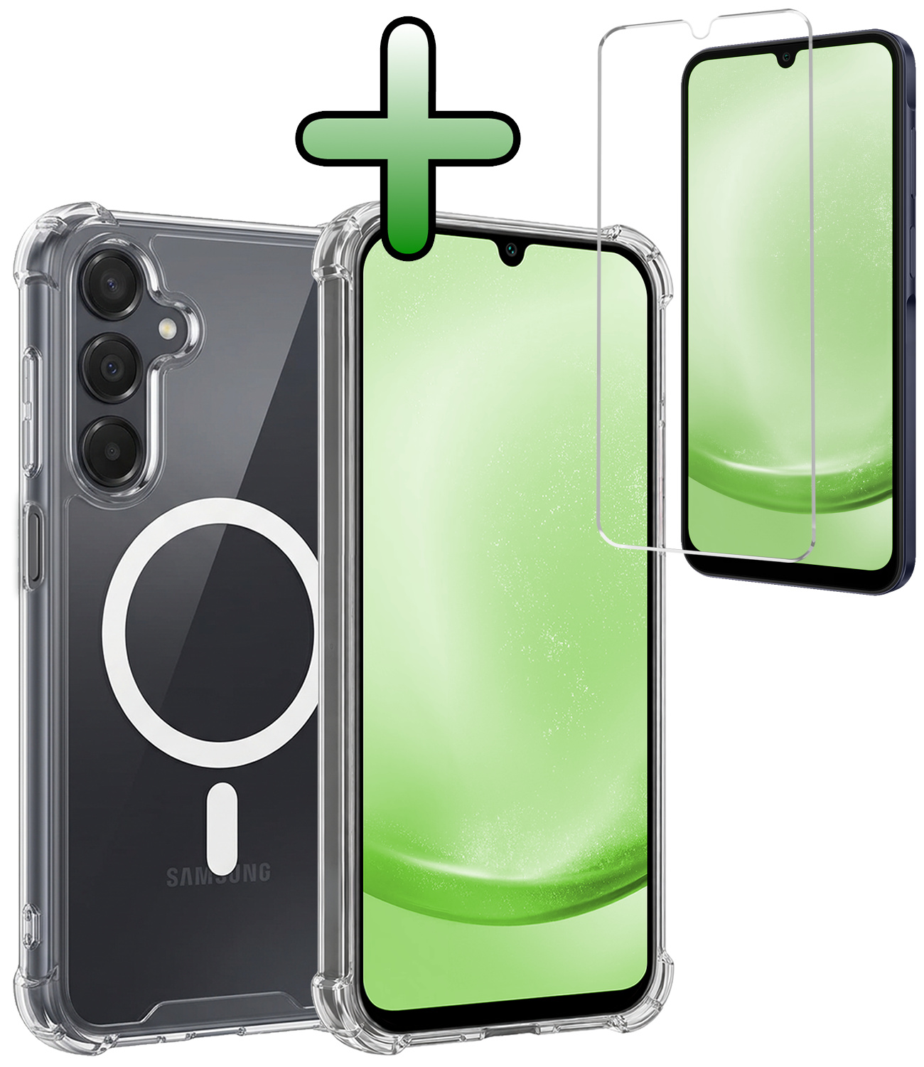BASEY. BASEY. Samsung Galaxy A25 Magsafe Hoesje Transparant Met Screenprotector