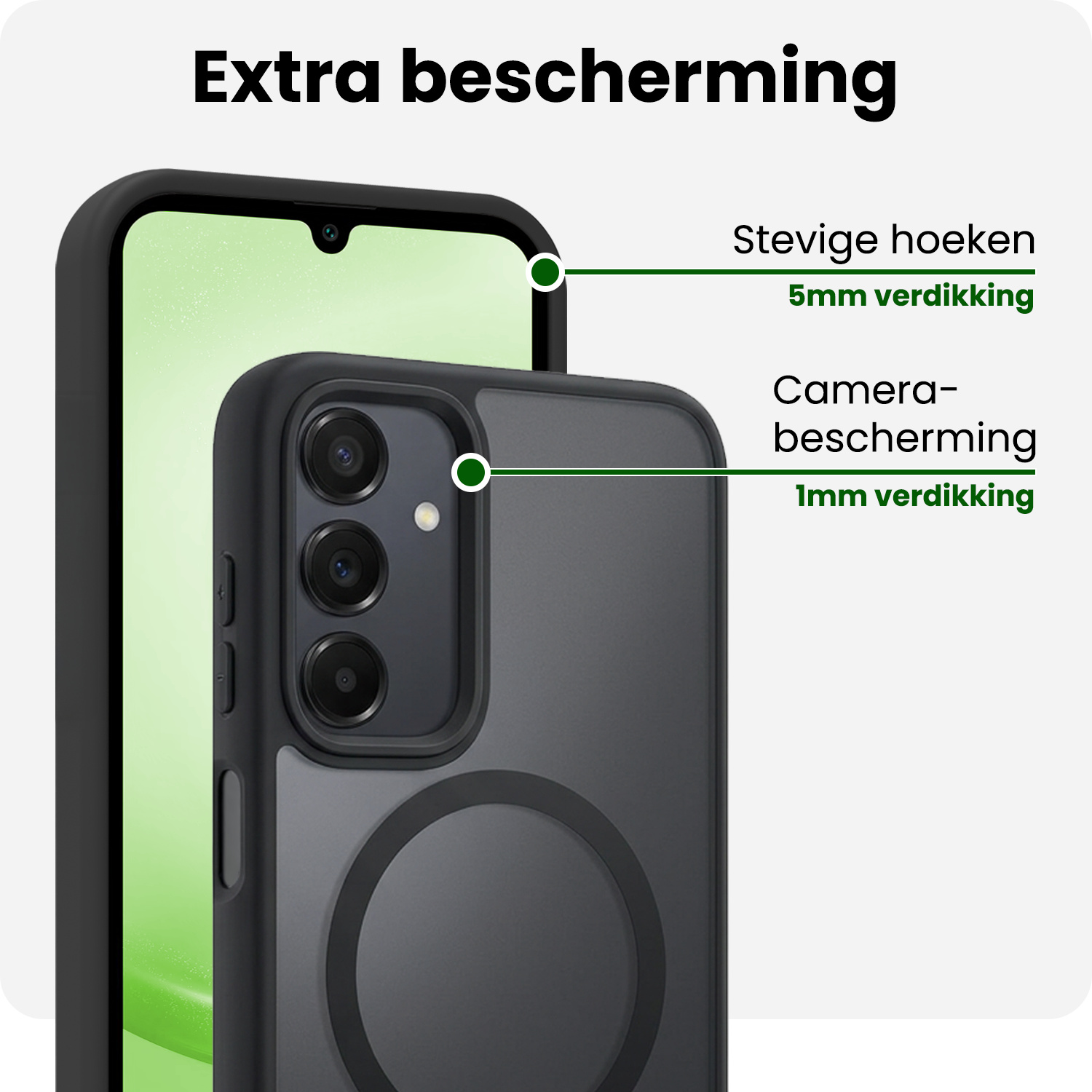 BASEY. BASEY. Samsung Galaxy A25 Magsafe Hoesje Zwart Met 2x Screenprotector
