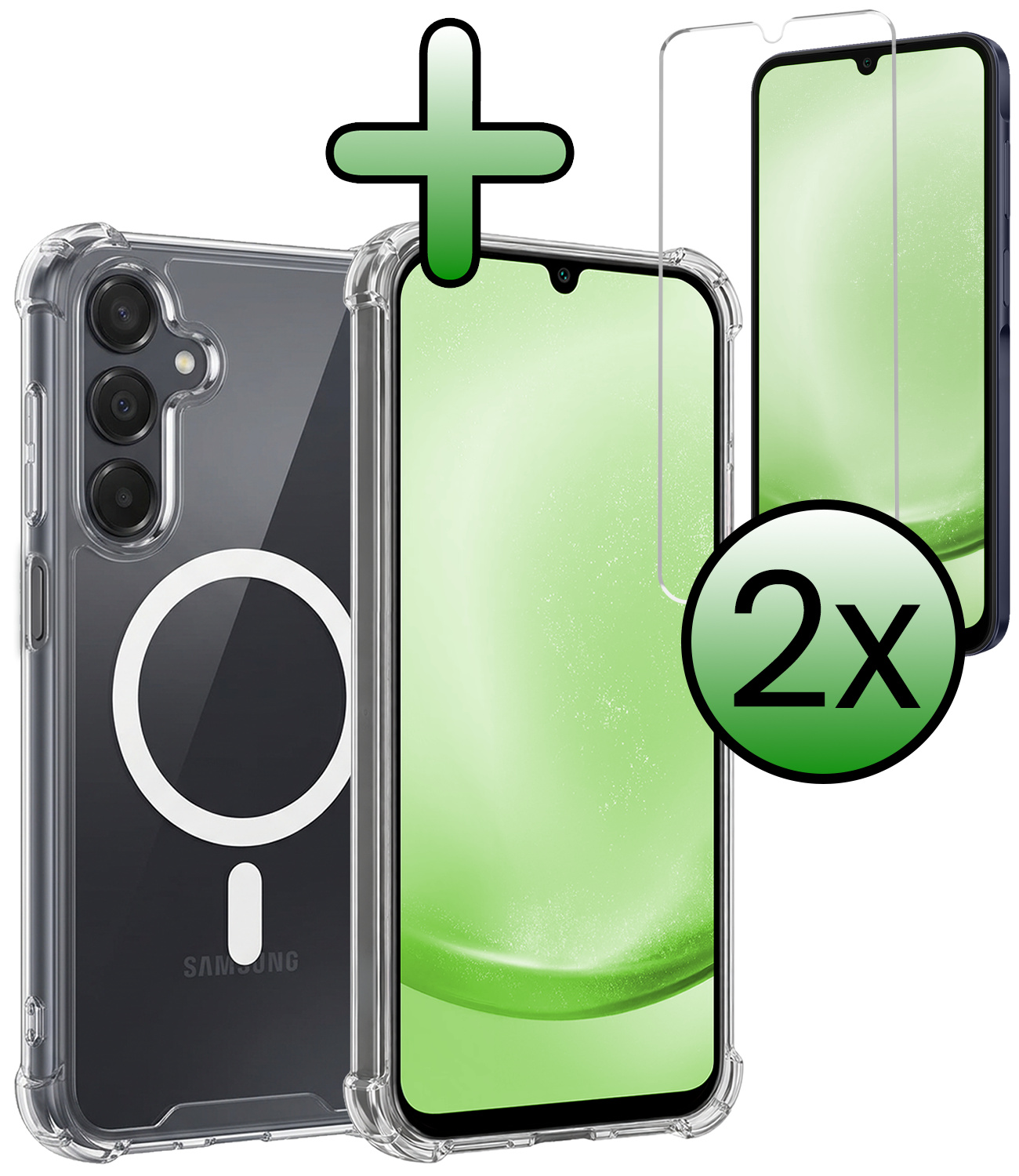 BASEY. BASEY. Samsung Galaxy A25 Magsafe Hoesje Transparant Met 2x Screenprotector