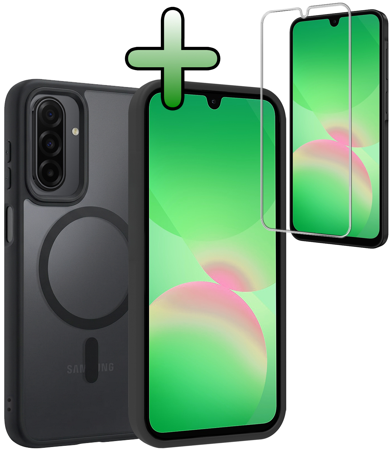 BASEY. BASEY. Samsung Galaxy A26 Magsafe Hoesje Zwart Met Screenprotector