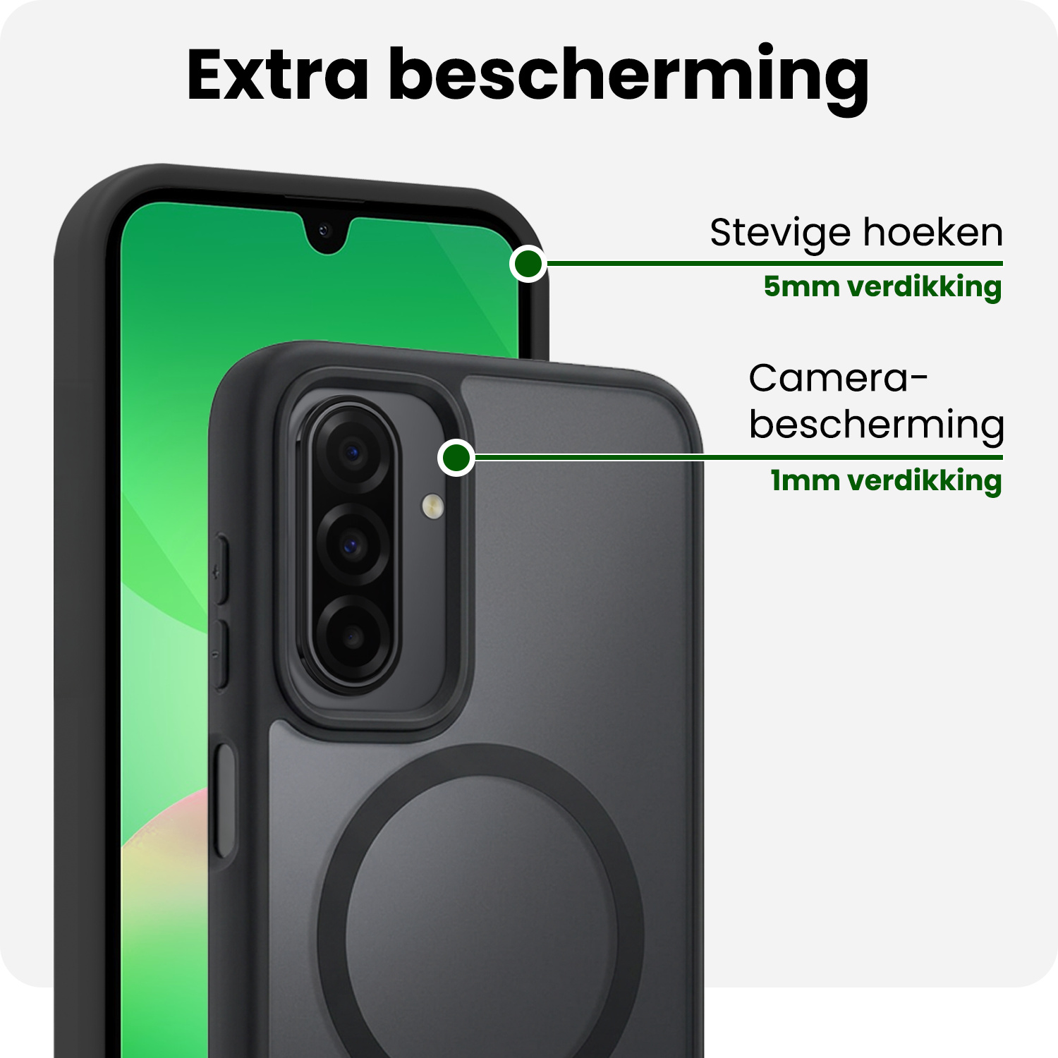 BASEY. BASEY. Samsung Galaxy A26 Magsafe Hoesje Zwart Met Screenprotector