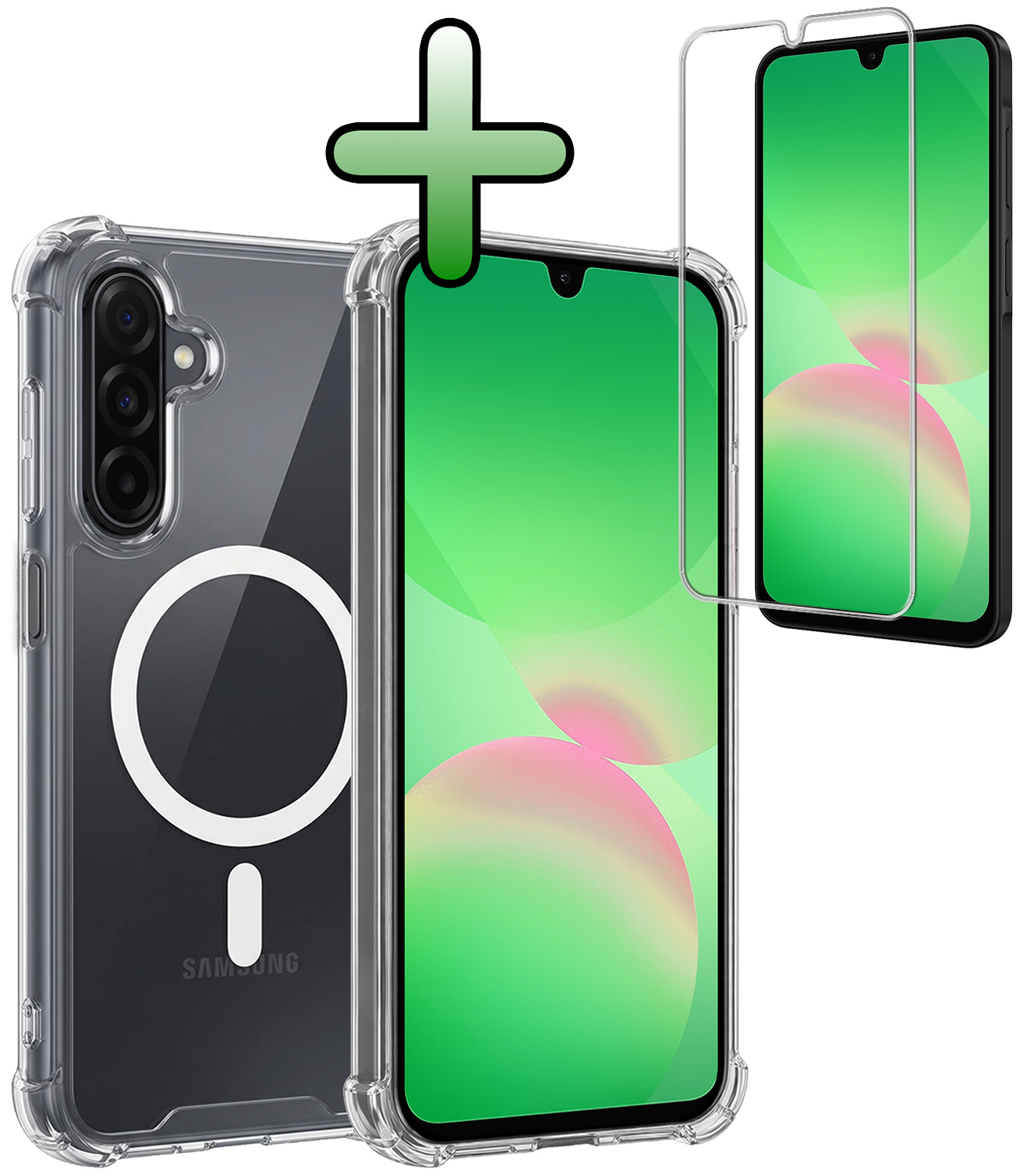 BASEY. BASEY. Samsung Galaxy A26 Magsafe Hoesje Transparant Met Screenprotector