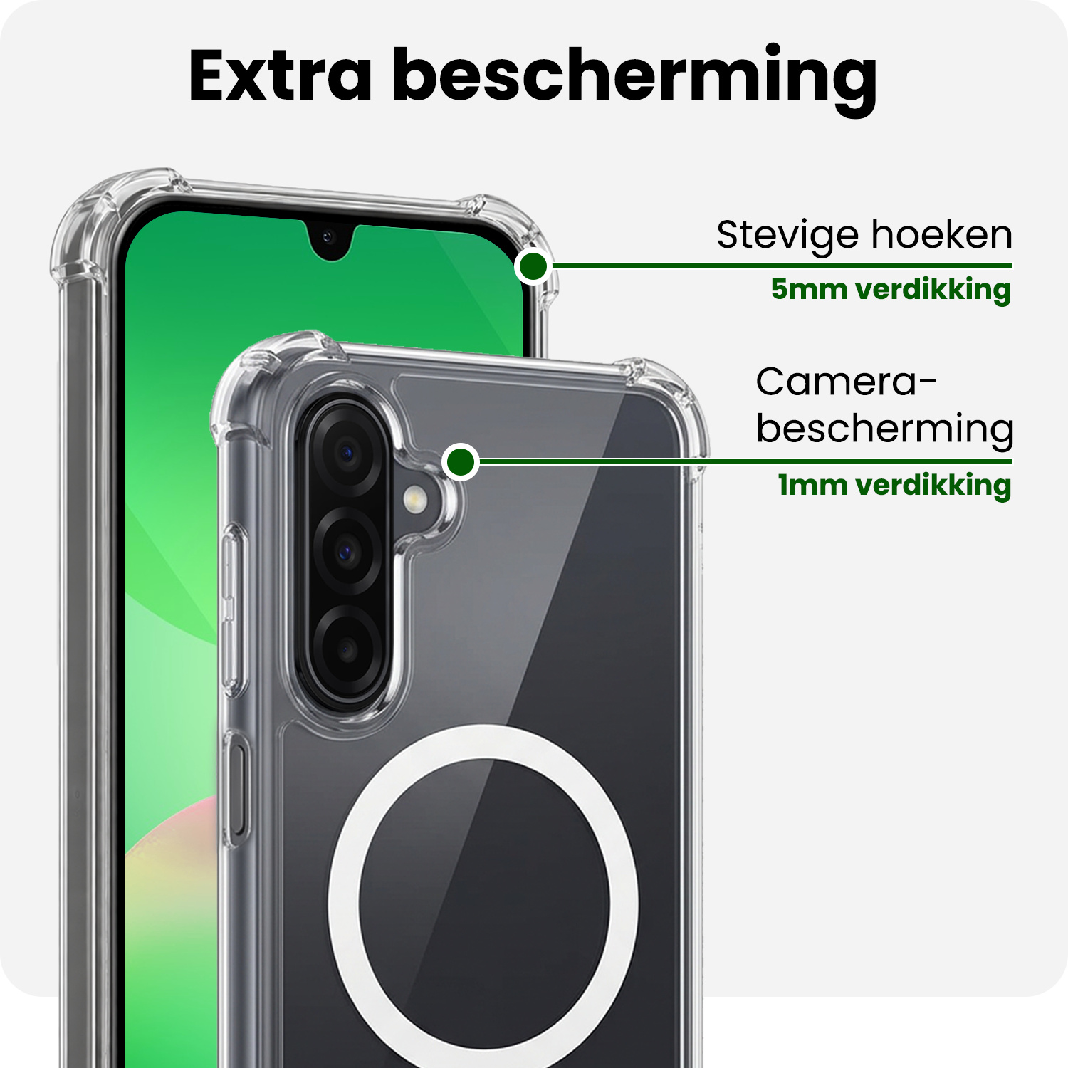 BASEY. BASEY. Samsung Galaxy A26 Magsafe Hoesje Transparant Met Screenprotector