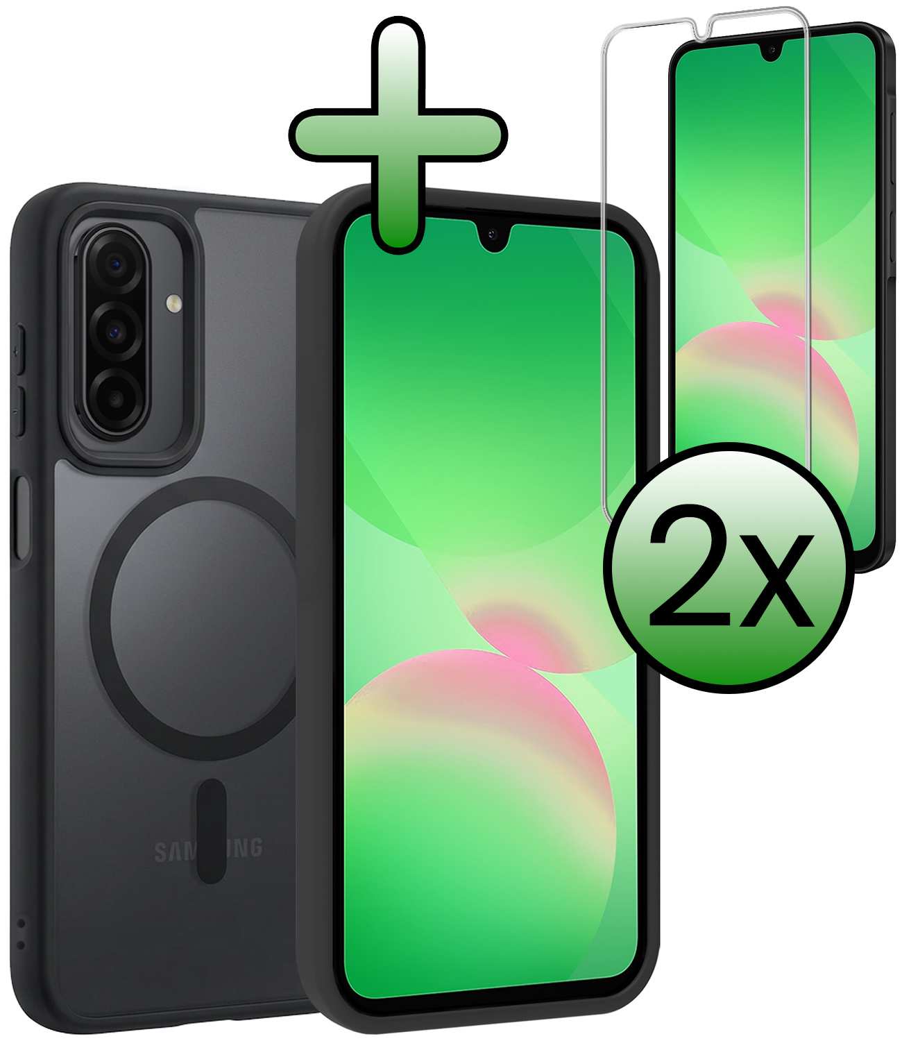 BASEY. BASEY. Samsung Galaxy A26 Magsafe Hoesje Zwart Met 2x Screenprotector