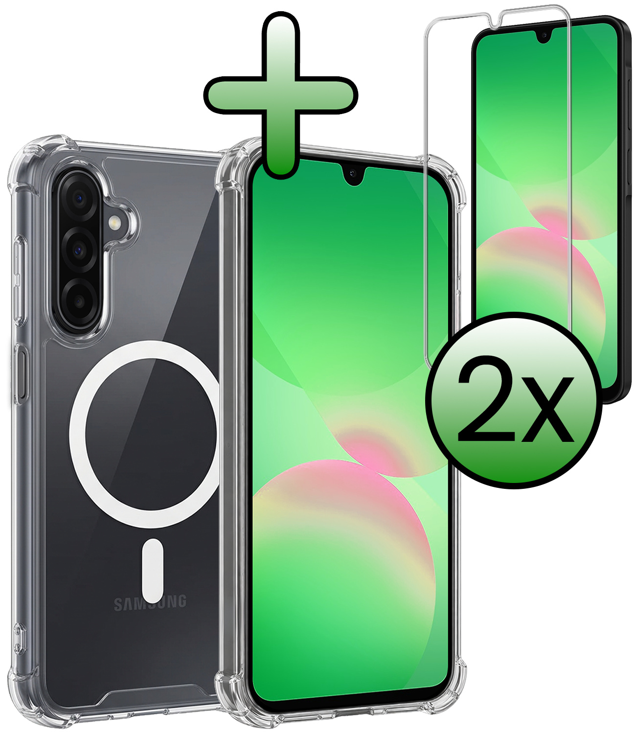 BASEY. BASEY. Samsung Galaxy A26 Magsafe Hoesje Transparant Met 2x Screenprotector