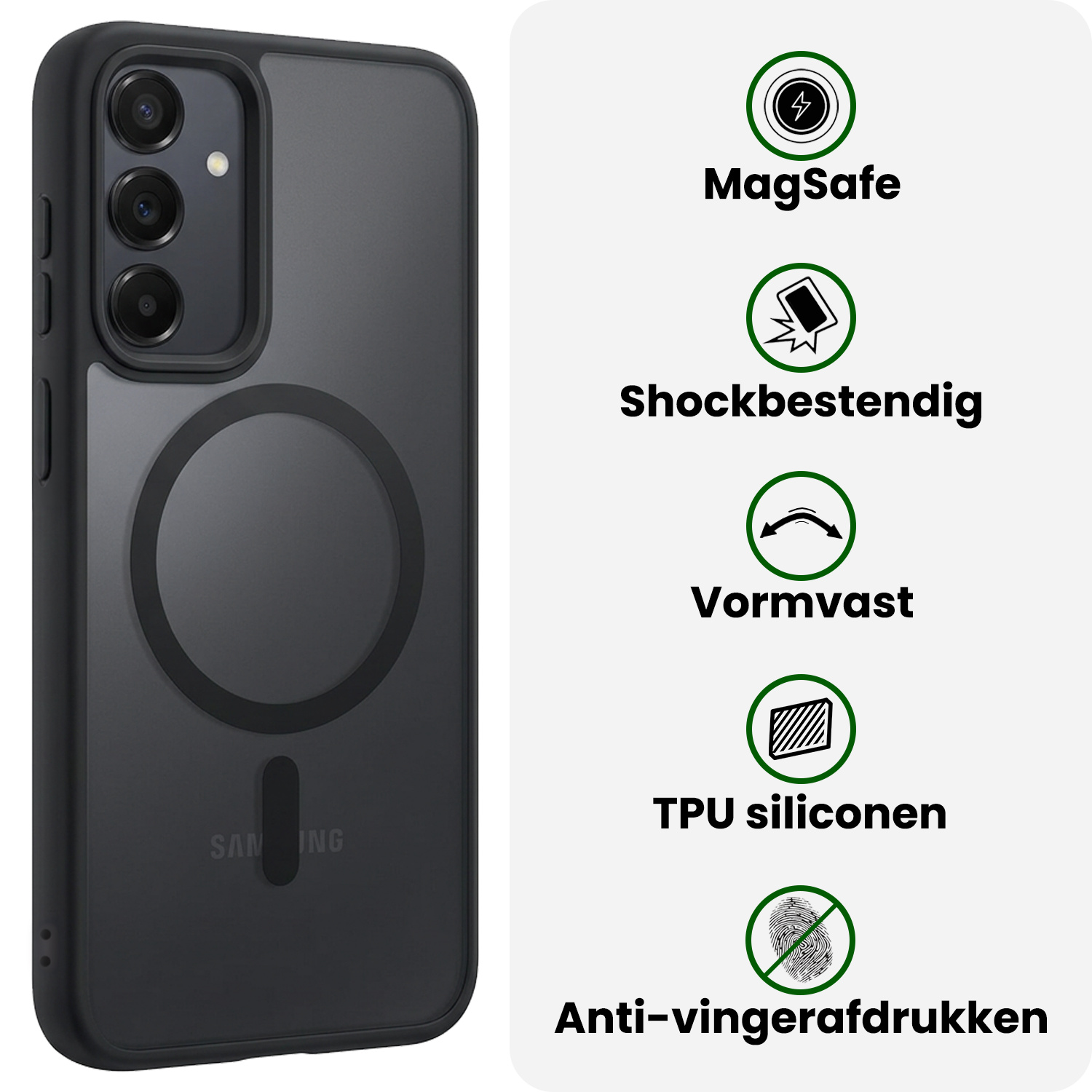 BASEY. BASEY. Samsung Galaxy A35 Magsafe Hoesje - Zwart