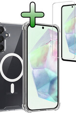 BASEY. BASEY. Samsung Galaxy A35 Magsafe Hoesje Transparant Met Screenprotector
