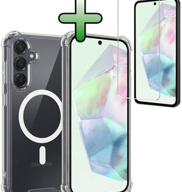 BASEY. BASEY. Samsung Galaxy A35 Magsafe Hoesje Transparant Met Screenprotector