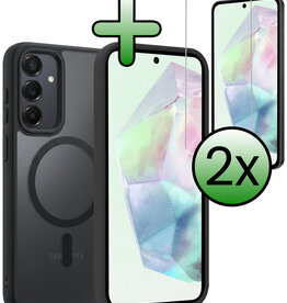 BASEY. BASEY. Samsung Galaxy A35 Magsafe Hoesje Zwart Met 2x Screenprotector