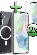 BASEY. BASEY. Samsung Galaxy A35 Magsafe Hoesje Transparant Met 2x Screenprotector