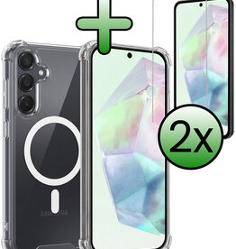 BASEY. BASEY. Samsung Galaxy A35 Magsafe Hoesje Transparant Met 2x Screenprotector