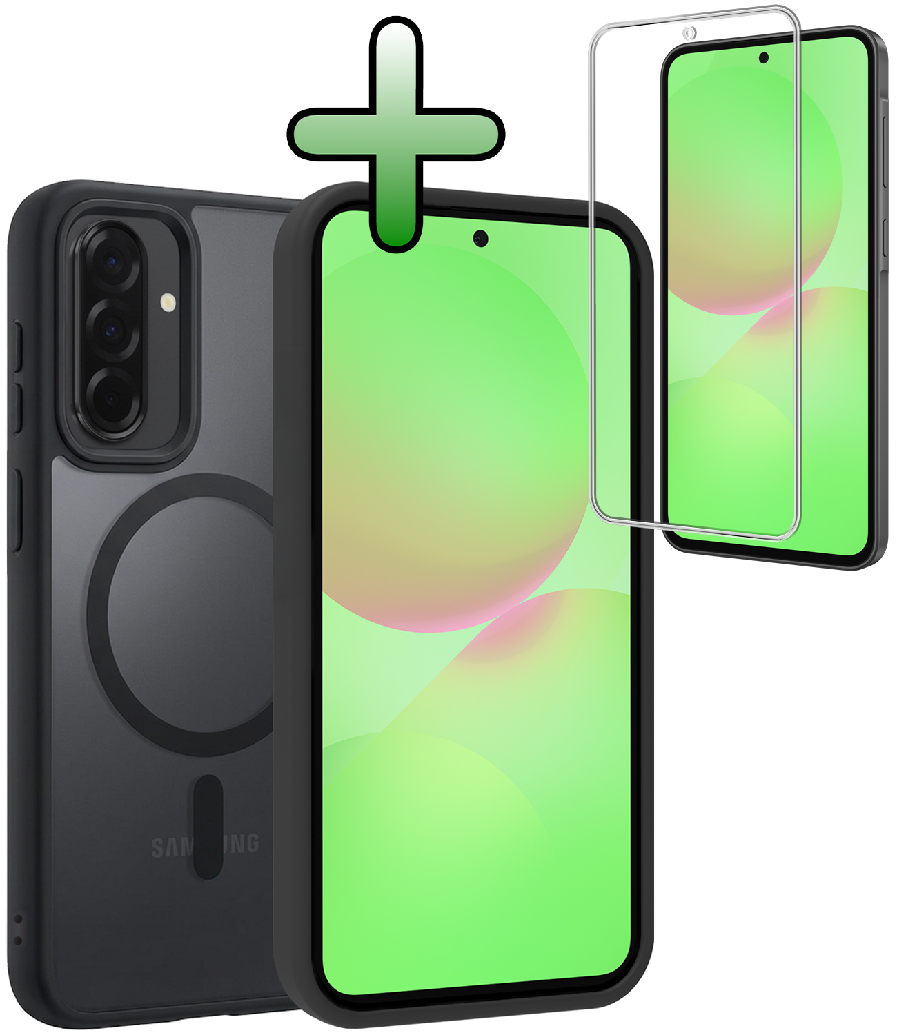 BASEY. BASEY. Samsung Galaxy A36 Magsafe Hoesje Zwart Met Screenprotector