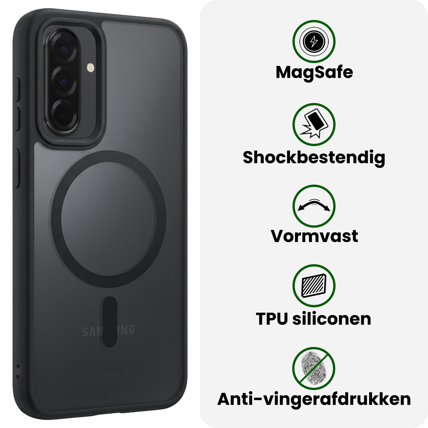 BASEY. BASEY. Samsung Galaxy A36 Magsafe Hoesje Zwart Met Screenprotector