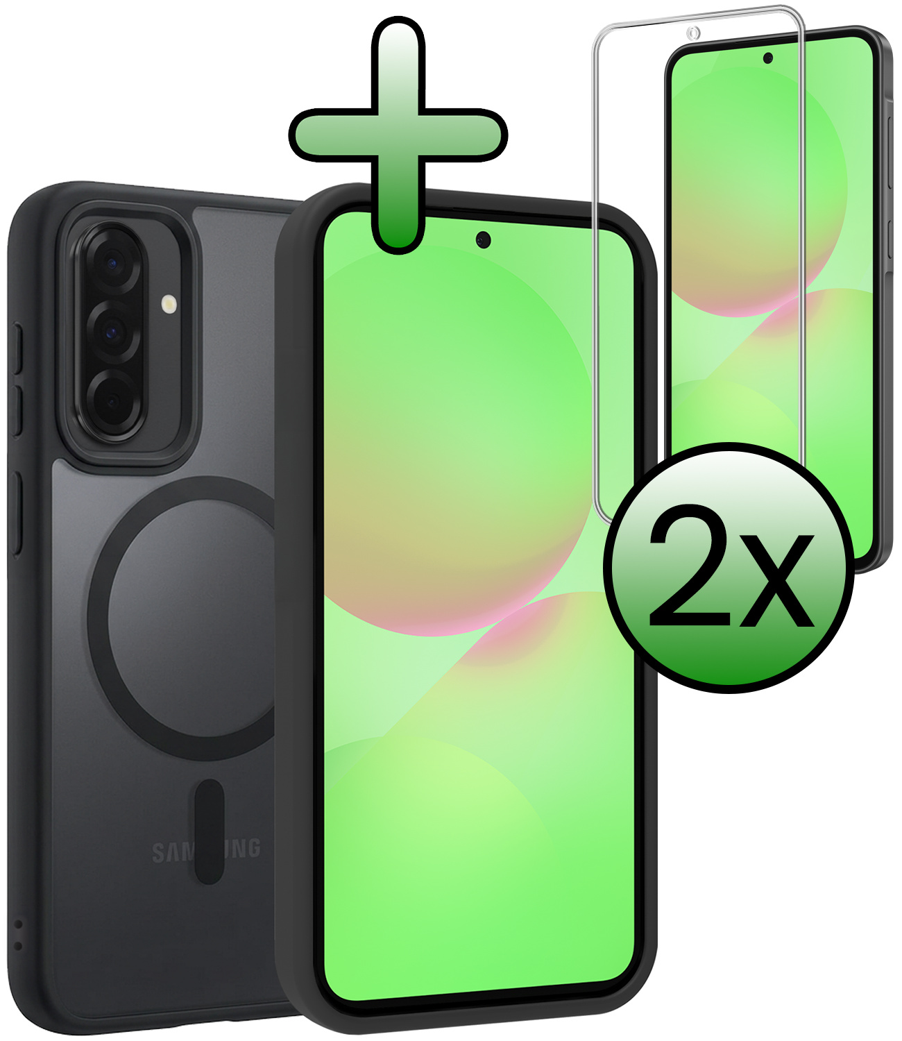 BASEY. BASEY. Samsung Galaxy A36 Magsafe Hoesje Zwart Met 2x Screenprotector