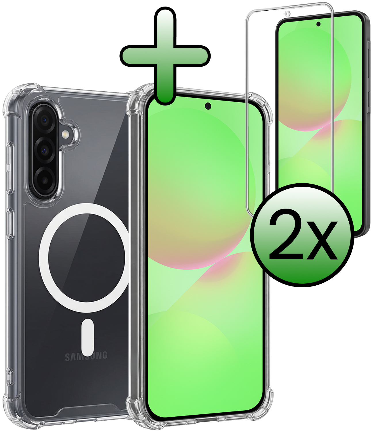 BASEY. BASEY. Samsung Galaxy A36 Magsafe Hoesje Transparant Met 2x Screenprotector