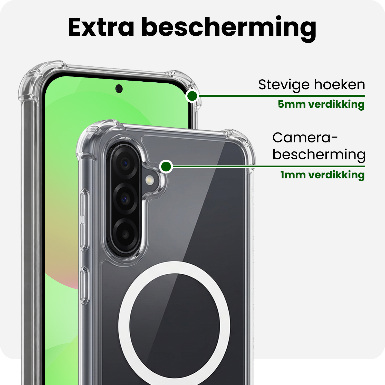 BASEY. BASEY. Samsung Galaxy A36 Magsafe Hoesje Transparant Met 2x Screenprotector