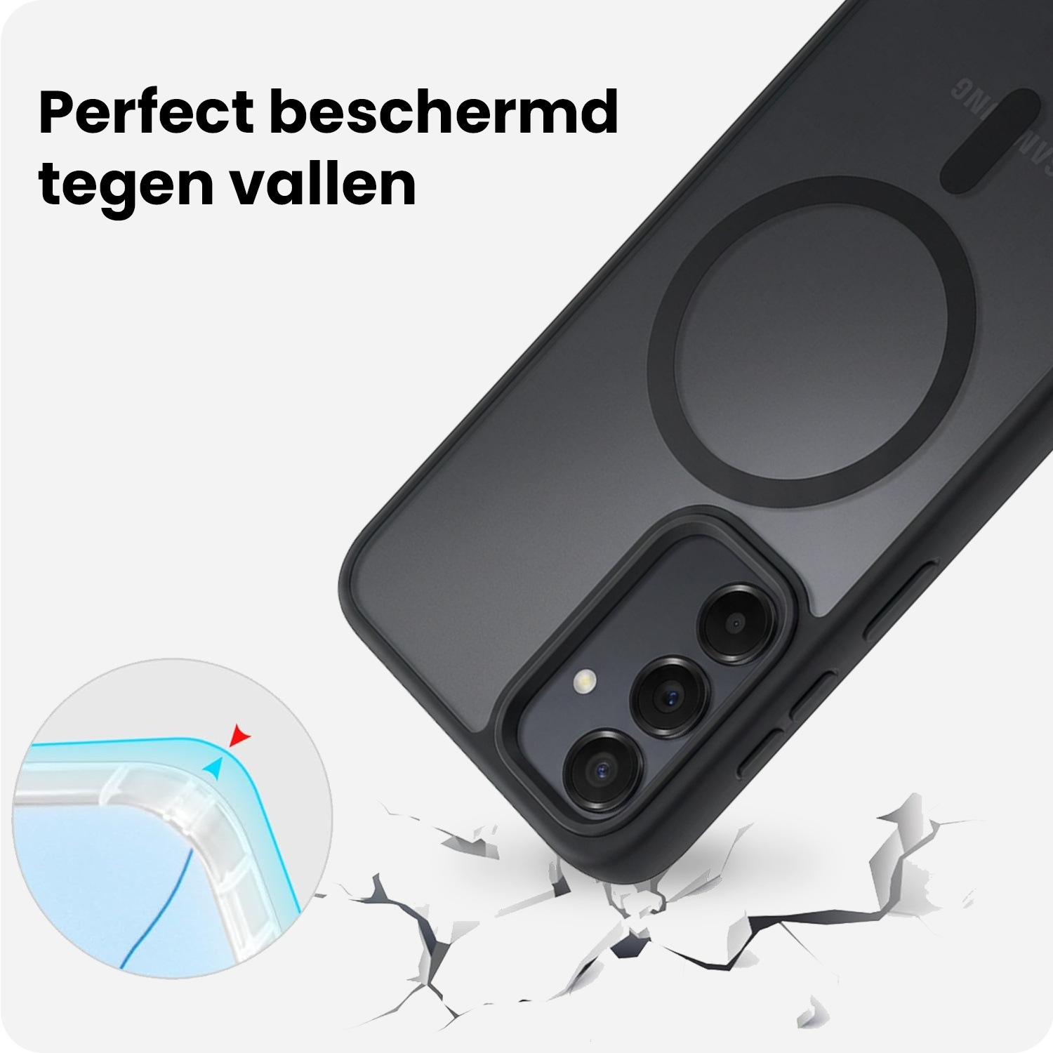 BASEY. BASEY. Samsung Galaxy A55 Magsafe Hoesje - Zwart - 2 PACK