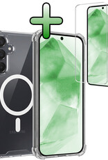 BASEY. BASEY. Samsung Galaxy A55 Magsafe Hoesje Transparant Met Screenprotector