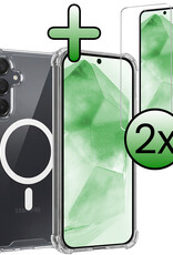 BASEY. BASEY. Samsung Galaxy A55 Magsafe Hoesje Transparant Met 2x Screenprotector