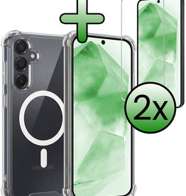 BASEY. BASEY. Samsung Galaxy A55 Magsafe Hoesje Transparant Met 2x Screenprotector