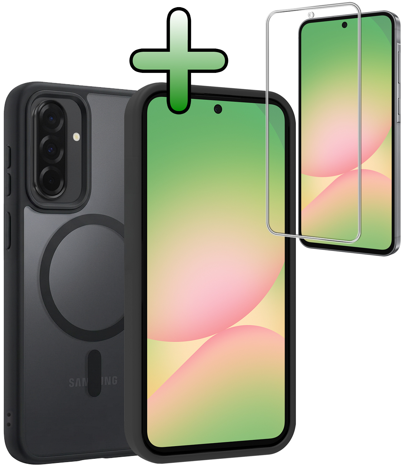 BASEY. BASEY. Samsung Galaxy A56 Magsafe Hoesje Zwart Met Screenprotector