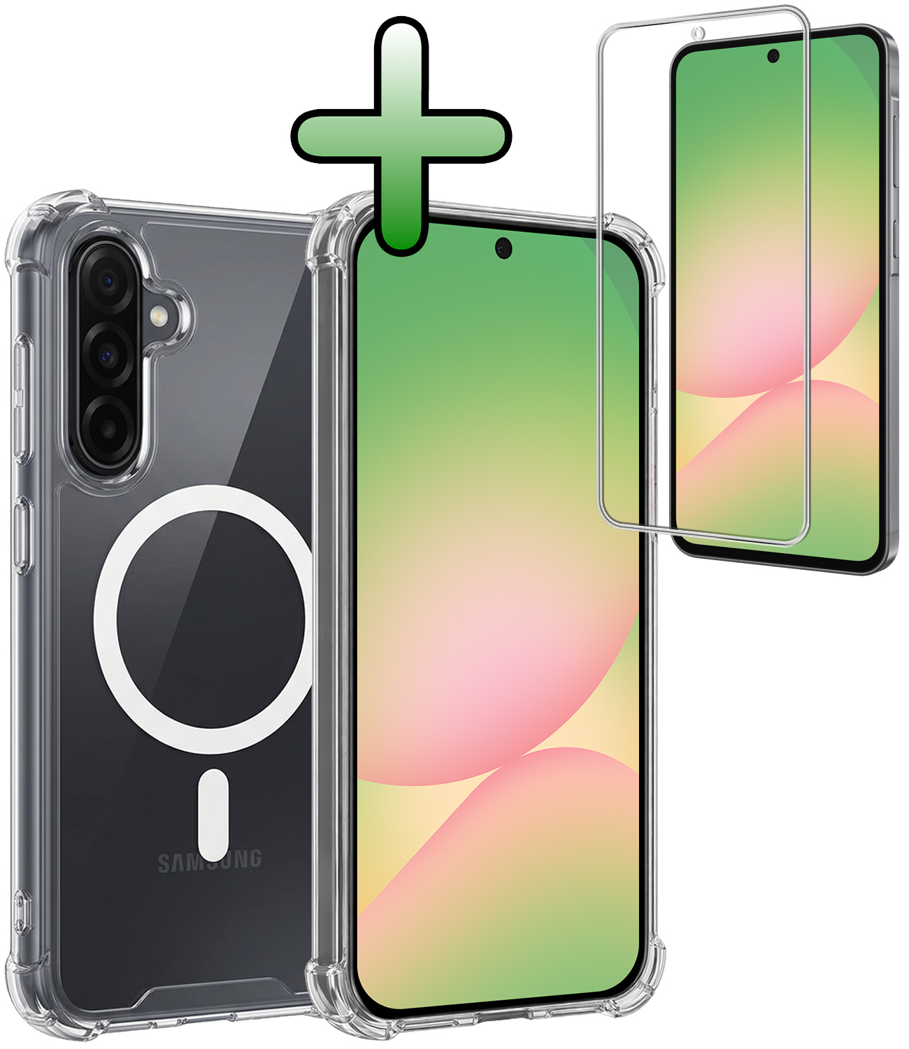 BASEY. BASEY. Samsung Galaxy A56 Magsafe Hoesje Transparant Met Screenprotector