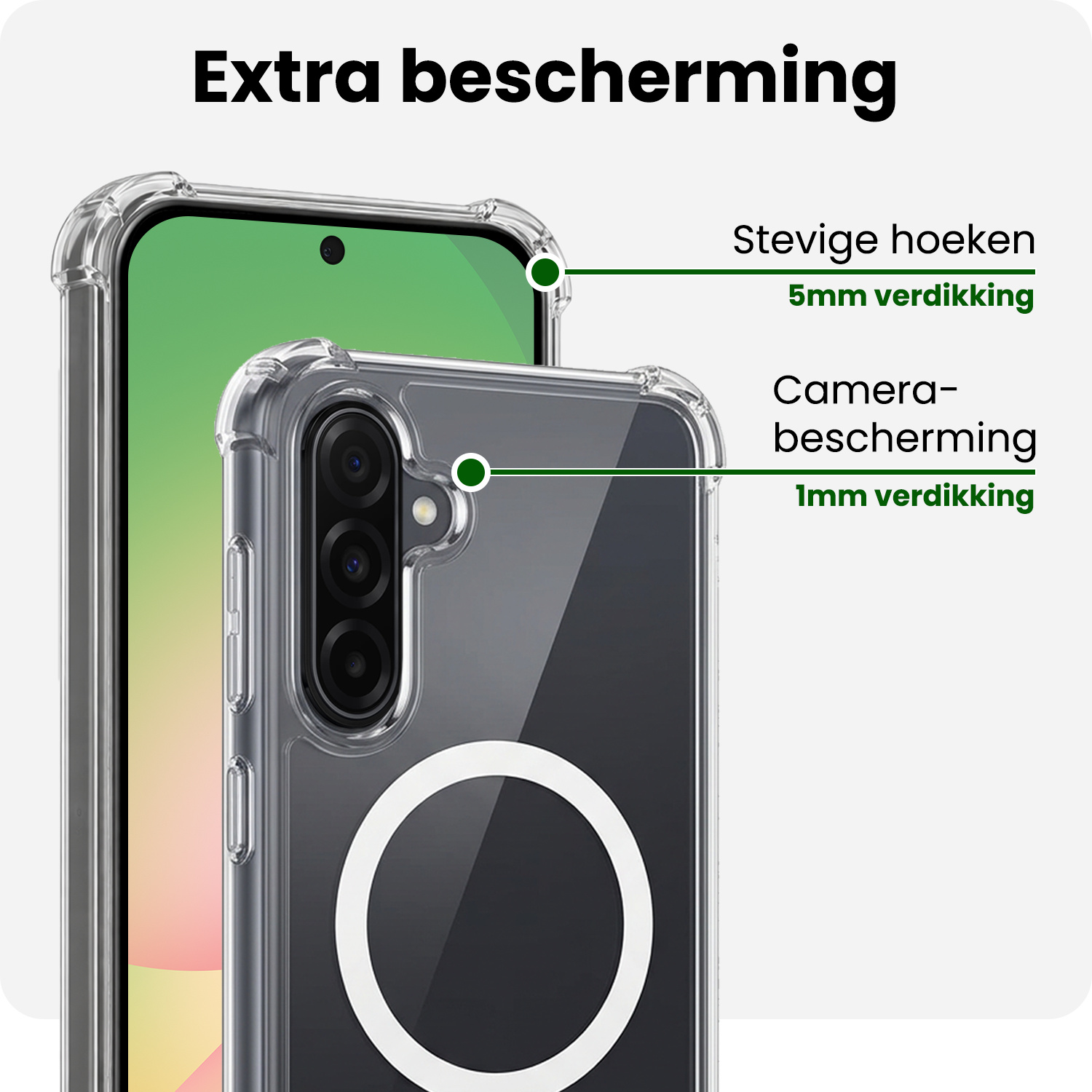 BASEY. BASEY. Samsung Galaxy A56 Magsafe Hoesje Transparant Met 2x Screenprotector