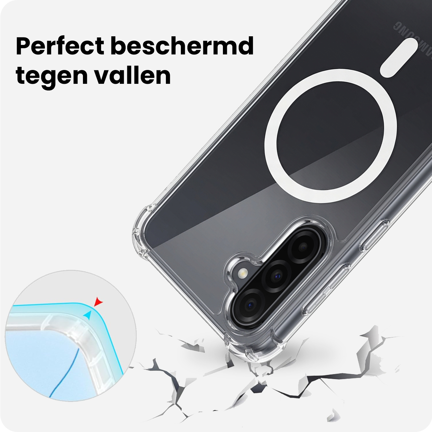 BASEY. BASEY. Samsung Galaxy A56 Magsafe Hoesje Transparant Met 2x Screenprotector