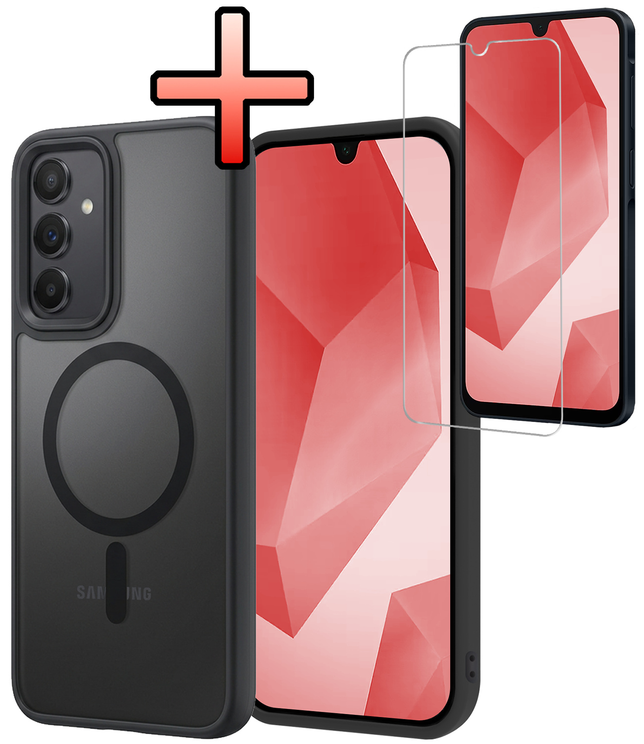 NoXx NoXx Samsung Galaxy A16 Magsafe Hoesje Zwart Met Screenprotector