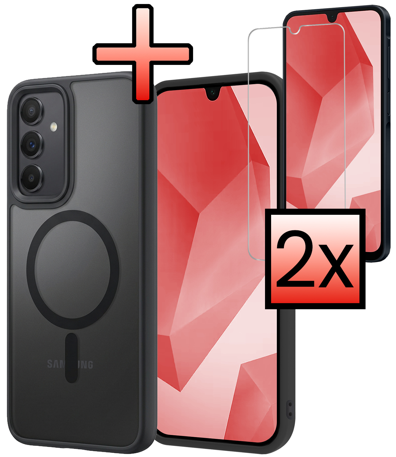 NoXx NoXx Samsung Galaxy A16 Magsafe Hoesje Zwart Met 2x Screenprotector