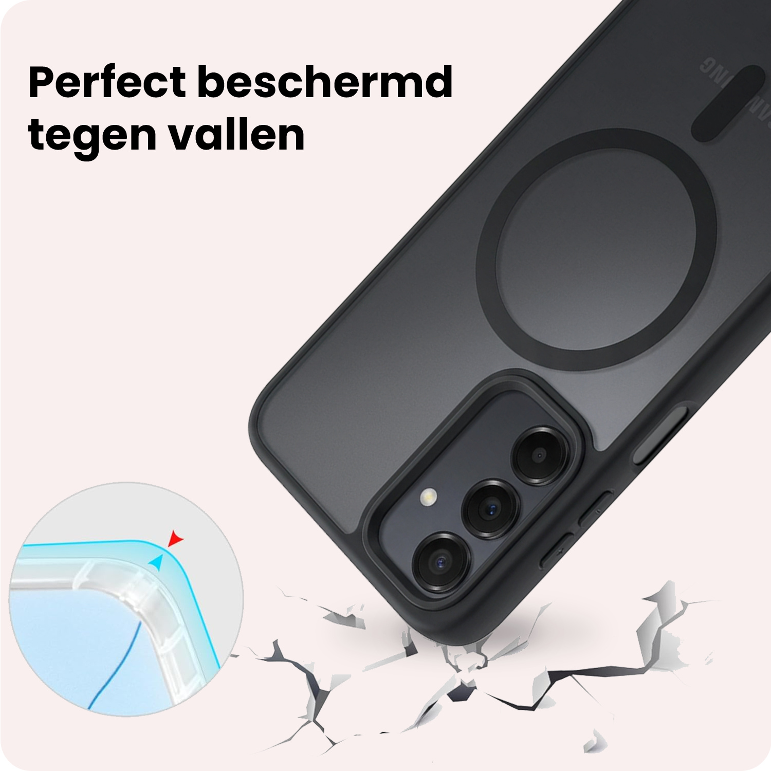 NoXx NoXx Samsung Galaxy A16 Magsafe Hoesje Zwart Met 2x Screenprotector