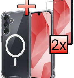 NoXx NoXx Samsung Galaxy A16 Magsafe Hoesje Transparant Met 2x Screenprotector