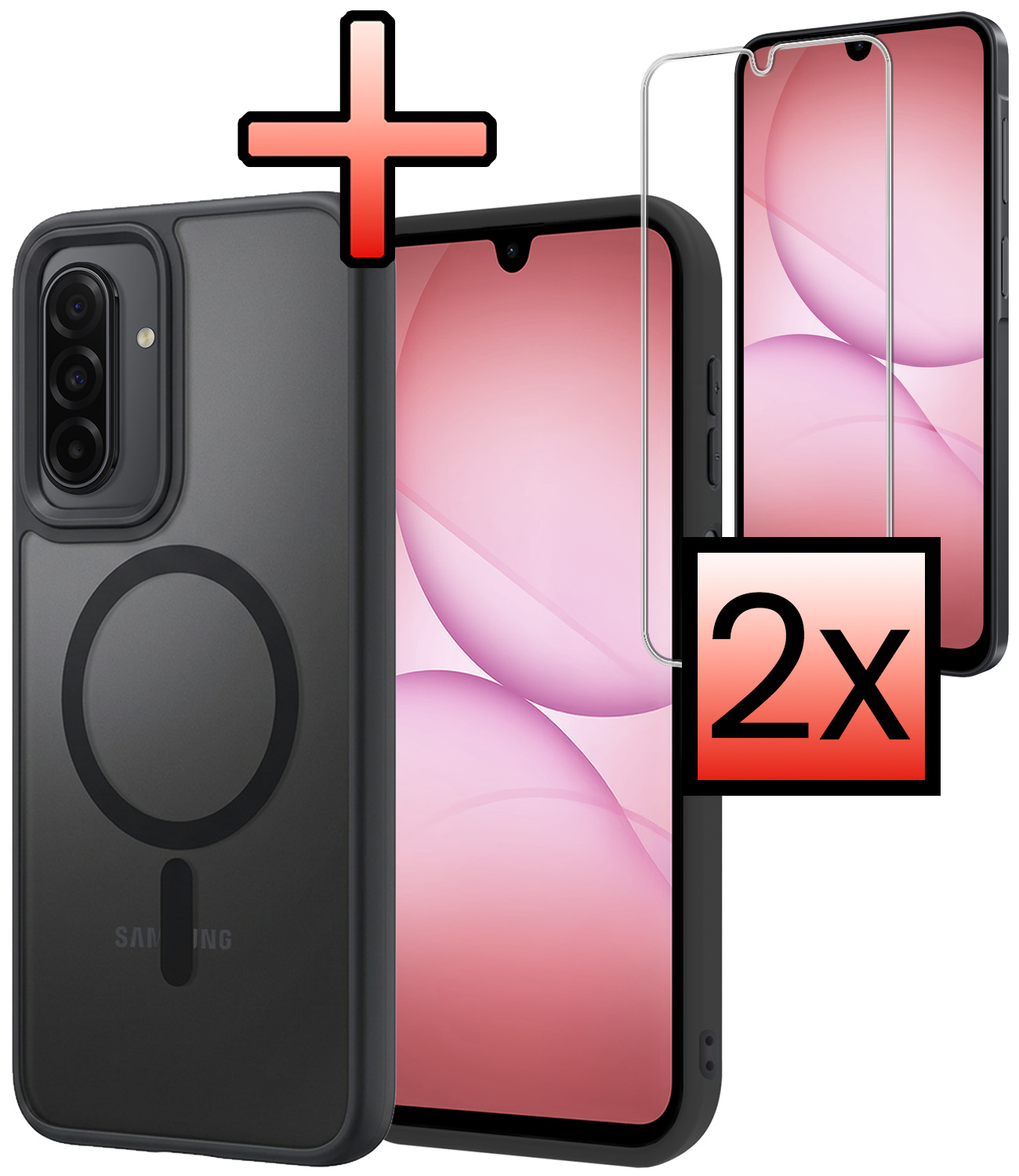 NoXx NoXx Samsung Galaxy A17 Magsafe Hoesje Zwart Met 2x Screenprotector