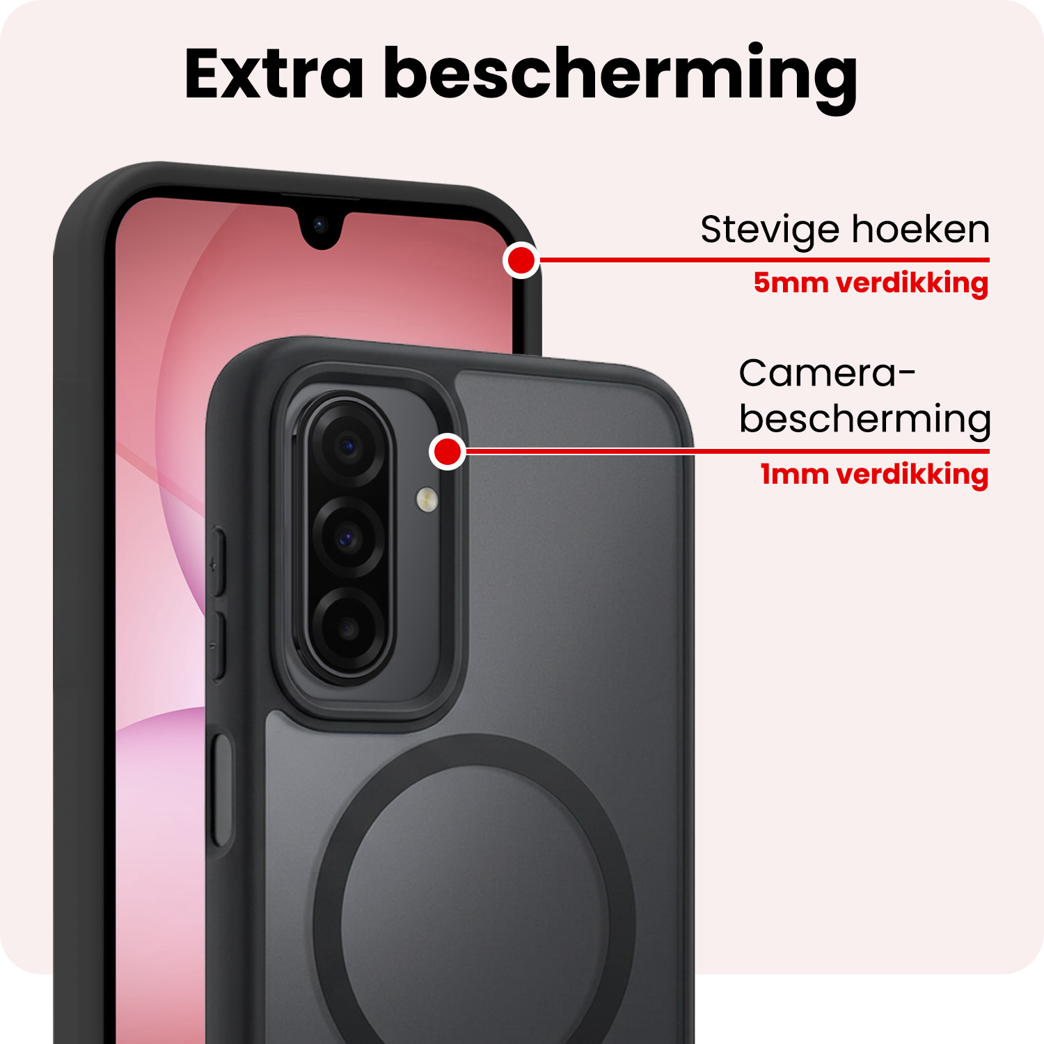 NoXx NoXx Samsung Galaxy A17 Magsafe Hoesje Zwart Met 2x Screenprotector